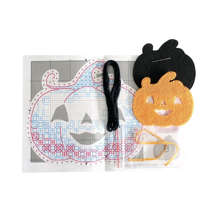 Cross stitch kit on the felt "Pumpkin with patterns" ST-1015