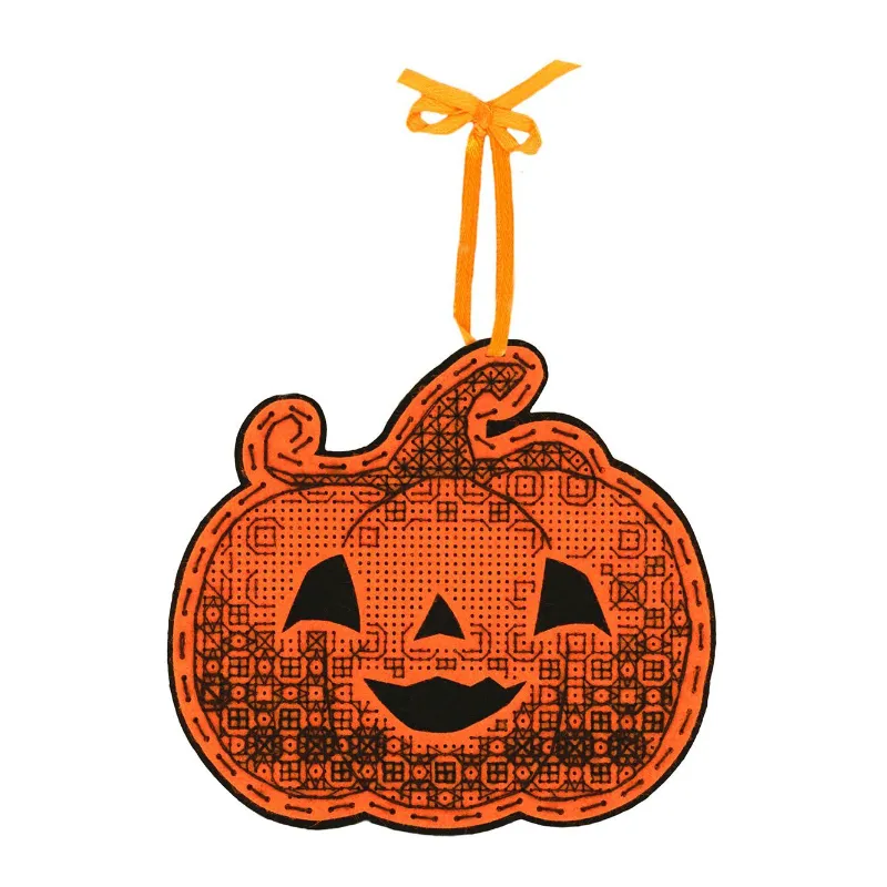 Cross stitch kit on the felt "Pumpkin with patterns" ST-1015