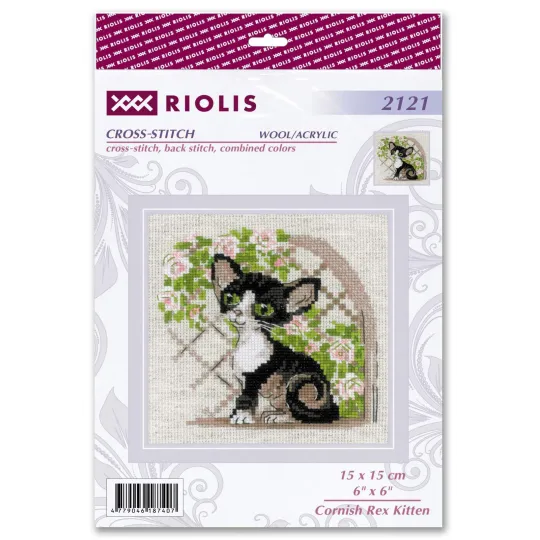 Cross stitch kit "Cornish Rex Kitten" 15x15 SR2121