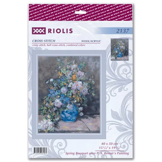 Kit point de croix "Bouquet de printemps d'après le tableau de P. A. Renoir" 40x50 SR2137