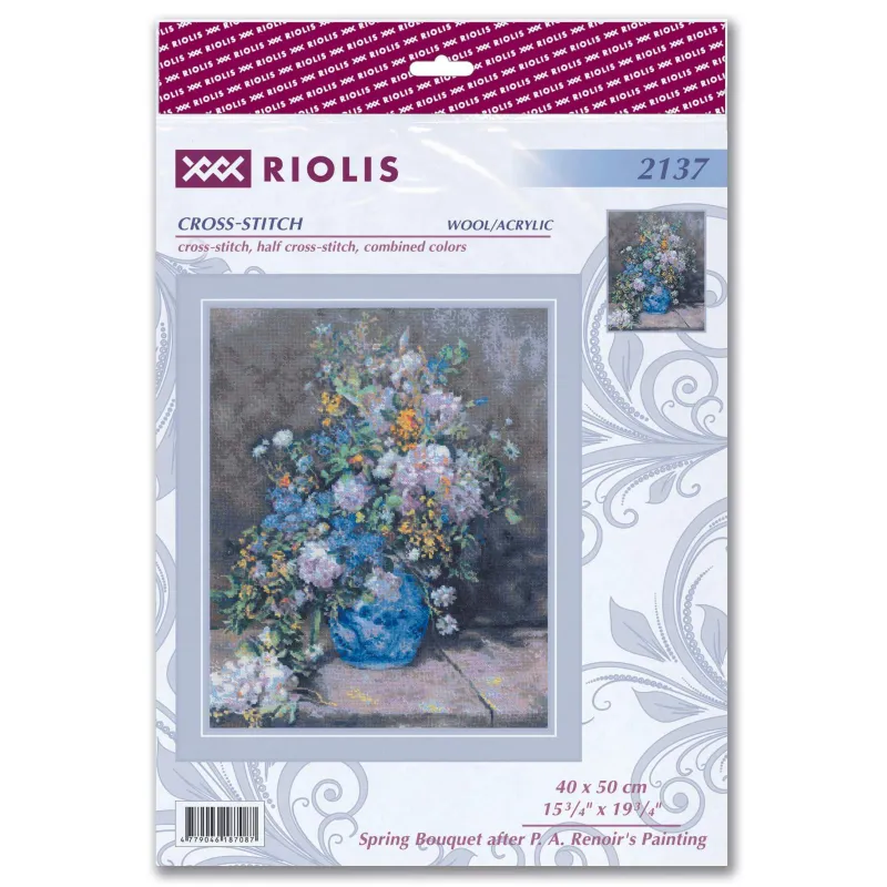 Cross stitch kit "Spring Bouquet after P. A. Renoir's Painting" 40x50 SR2137