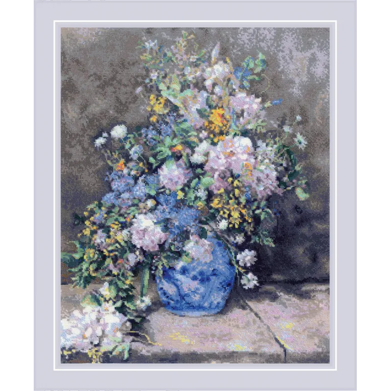 Kit point de croix "Bouquet de printemps d'après le tableau de P. A. Renoir" 40x50 SR2137