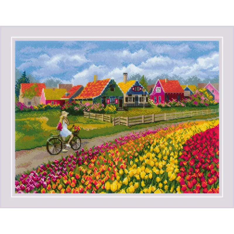 Kit point de croix "Champ de Tulipes" 40x30 SR2148