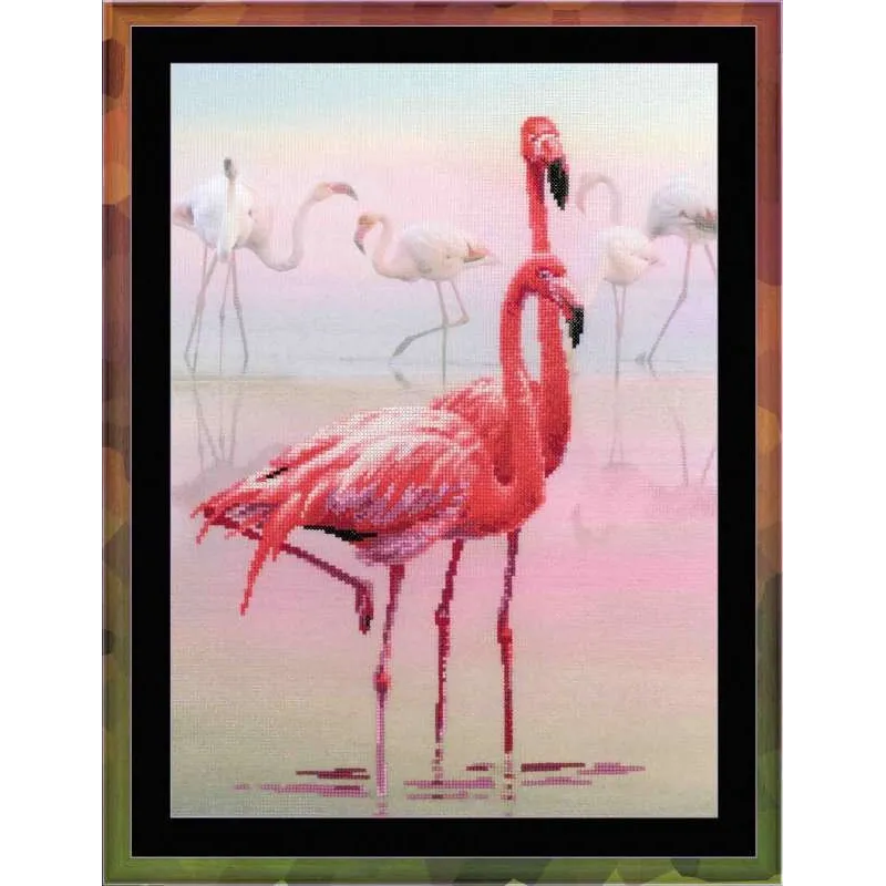 Siuvinėjimo kryželiu rinkinys "Flamingo" 30x40cm SRPT-0012