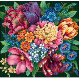 Cross stitch kit "Floral Splendor" 36x36cm D72-120011