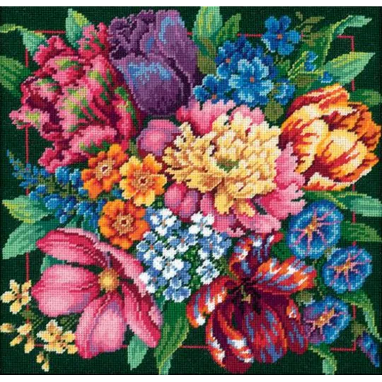 Kit de point de croix "Floral Splendor" 36x36cm D72-120011