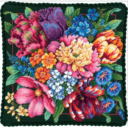 Kit de point de croix "Floral Splendor" 36x36cm D72-120011