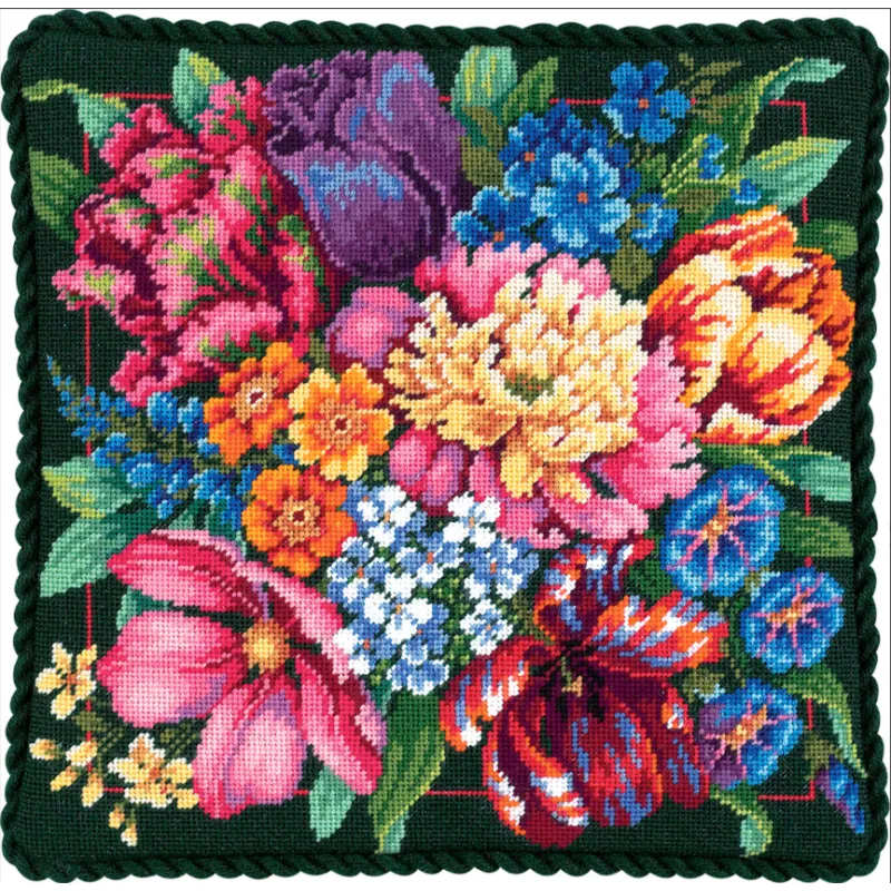 Kit de point de croix "Floral Splendor" 36x36cm D72-120011