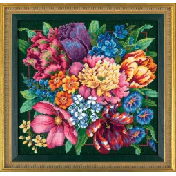 Kit de point de croix "Splendeur florale" 36x36cm D72-120011