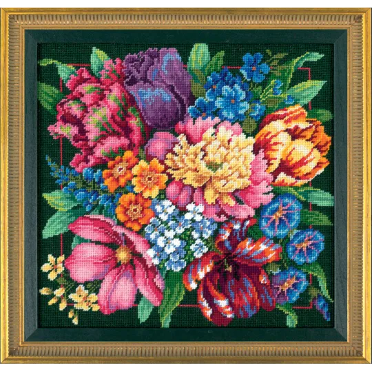 Siuvinėjimo kryželiu rinkinys "Floral Splendor" 36x36cm D72-120011