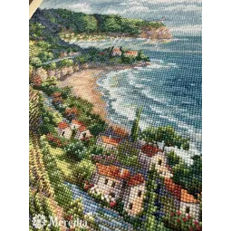 Kit de point de croix Vue sur la côte 33,5x25 SK226