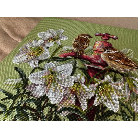 Kit point de croix Parmi les lys 25x28 SK229