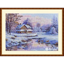 Kit de point de croix "La première neige" 20x29 cm SK240