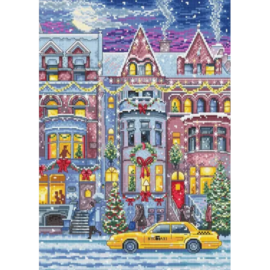 Siuvinėjimo kryželiu rinkinys "Winter Townhouse" 21x30cm SLETIL8076