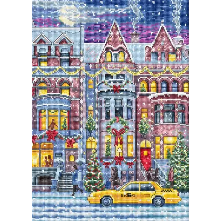 Siuvinėjimo kryželiu rinkinys "Winter Townhouse" 21x30cm SLETIL8076