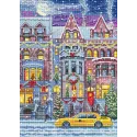 Kit de point de croix "Maison de ville d'hiver" 21x30cm SLETIL8076