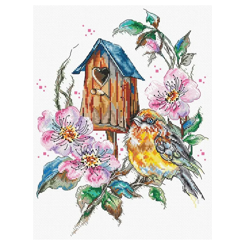 Набор для вышивания крестом "Пернатое чудо" 20x27cm SLETIL8996