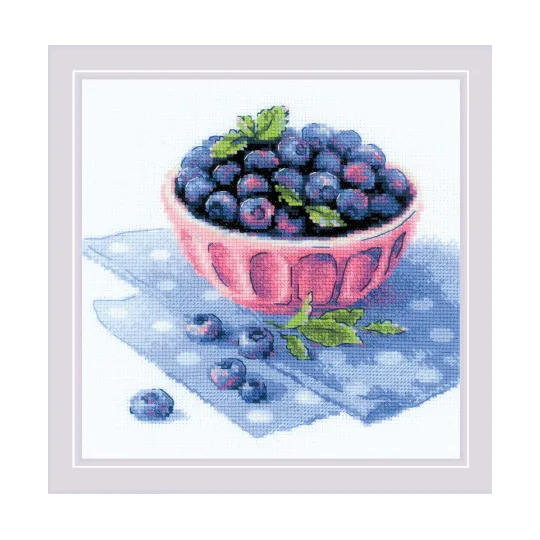 Siuvinėjimo kryželiu rinkinys "Ripe Blueberry" 20x20 SR2168