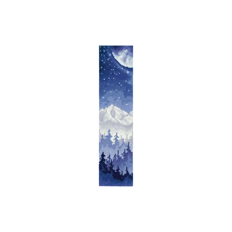 Bookmark. Moon over the forest SANZ-48