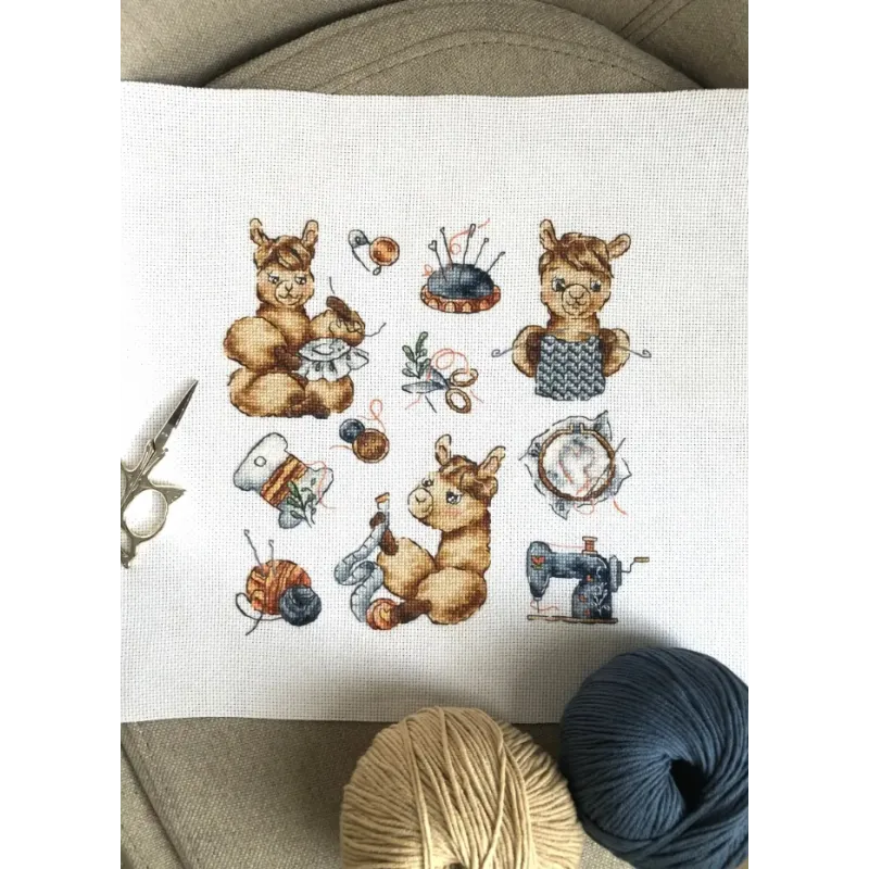 Sampler. Llama needlewoman SANS-62