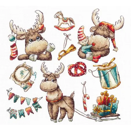 Sampler. Festive moose SANS-63