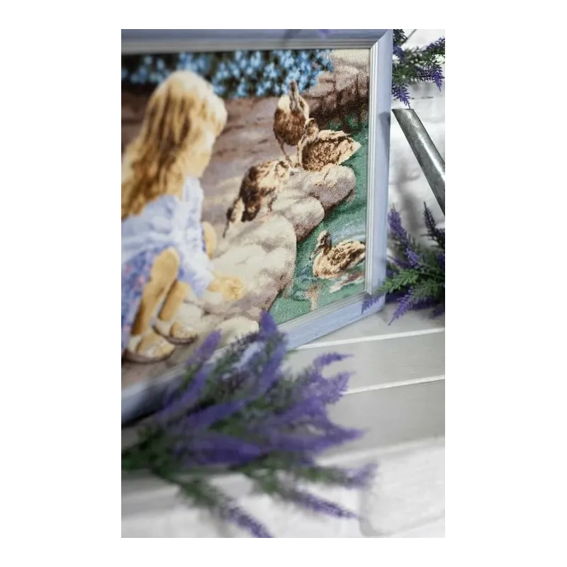 Cross stitch kit "Girl and ducks" 37.2x25.5 cm S/Z061