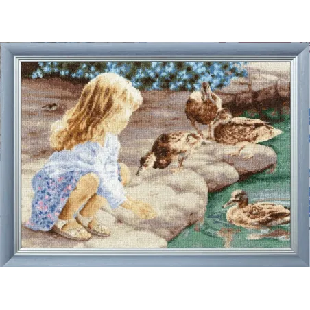 Cross stitch kit "Girl and ducks" S/Z061