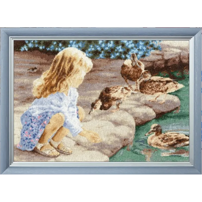 Cross stitch kit "Girl and ducks" 37.2x25.5 cm S/Z061