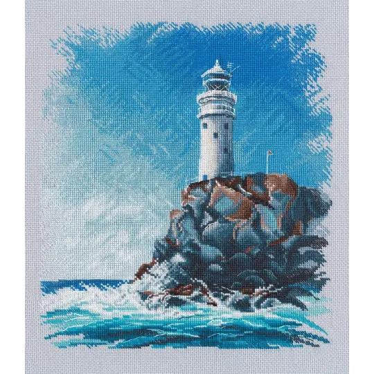 Kit de point de croix "Phare sur le rocher" S1572