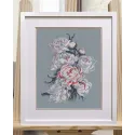 Kit de point de croix "Pivoines Dentelle" S1574