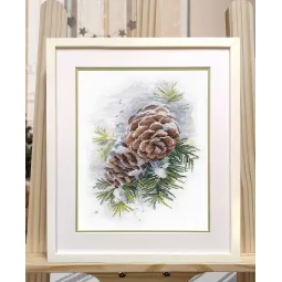 Cross stitch kit "Winter cones" S1570