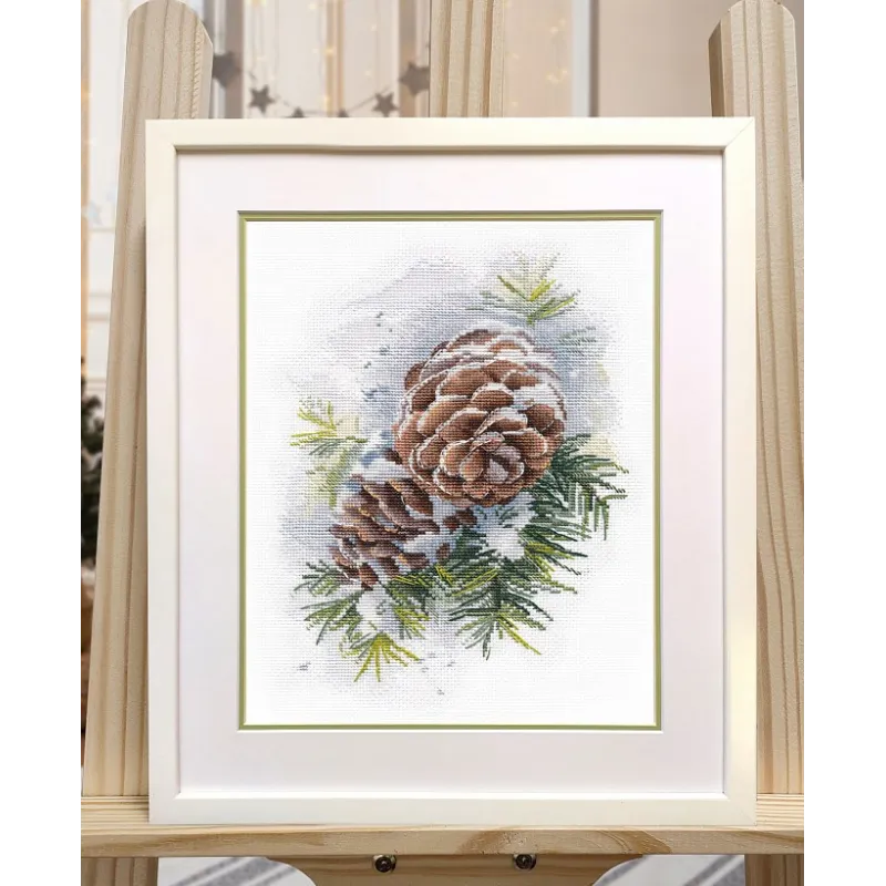 Cross stitch kit "Winter cones" S1570