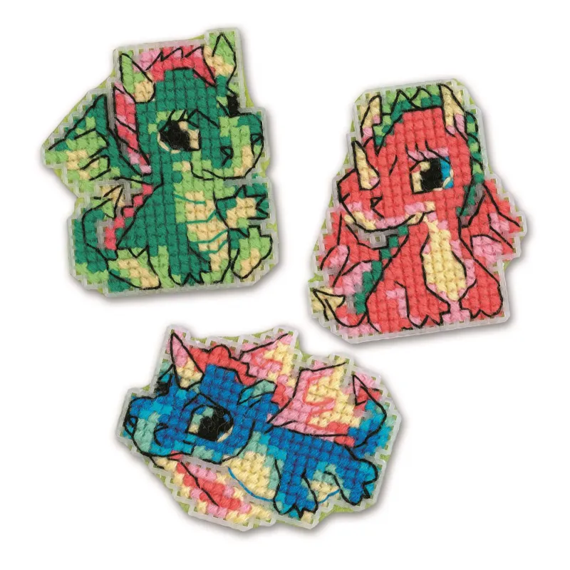 Siuvinėjimo kryželiu rinkinys Little Dragons SR2145AC