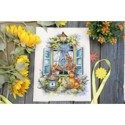 Cross stitch kit "Waiting for news" 26x 19cm SNV-783