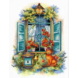 Cross stitch kit "Waiting for news" 26x 19cm SNV-783