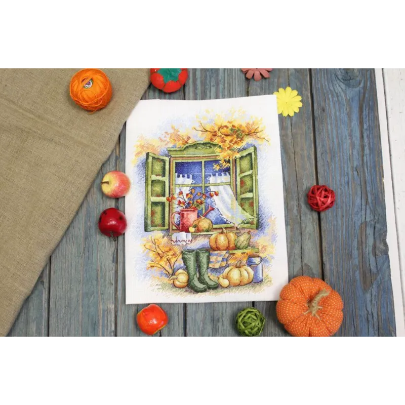 Kreuzstich-Set "Der Herbst steht vor der Tür" 26x19 cm SNV-784 (AS)