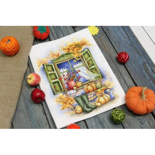 Kreuzstich-Set "Der Herbst steht vor der Tür" 26x19 cm SNV-784 (AS)