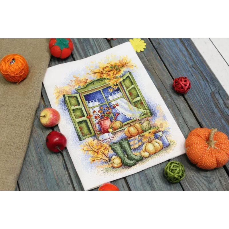Kreuzstich-Set "Der Herbst steht vor der Tür" 26x19 cm SNV-784 (AS)