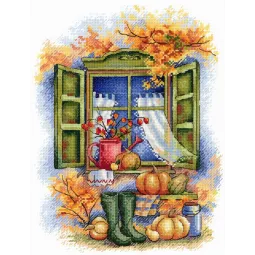 Kit de point de croix "L'automne est à nos portes" 26x19 cm SNV-784