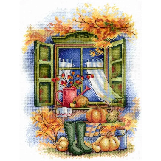 Kreuzstich-Set "Der Herbst steht vor der Tür" 26x19 cm SNV-784 (AS)