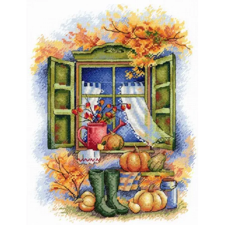 Kit point de croix "L'automne est à nos portes" 26x19 cm SNV-784 (AS)