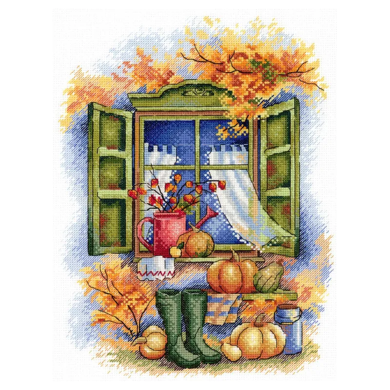 Kreuzstich-Set "Der Herbst steht vor der Tür" 26x19 cm SNV-784 (AS)