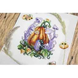 Kit de point de croix "Maison Citrouille" 19x14 cm SM-752