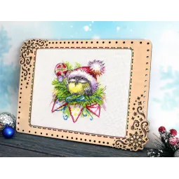 Kit de point de croix "Oiseau d'hiver" 15x14 cm SM-757