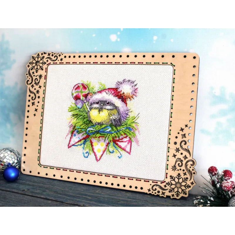 Kit de point de croix "Oiseau d'hiver" 15x14 cm SM-757