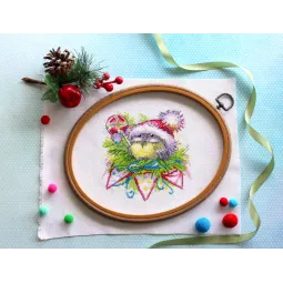 Kit de point de croix "Oiseau d'hiver" 15x14 cm SM-757