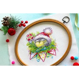 Kit de point de croix "Oiseau d'hiver" 15x14 cm SM-757