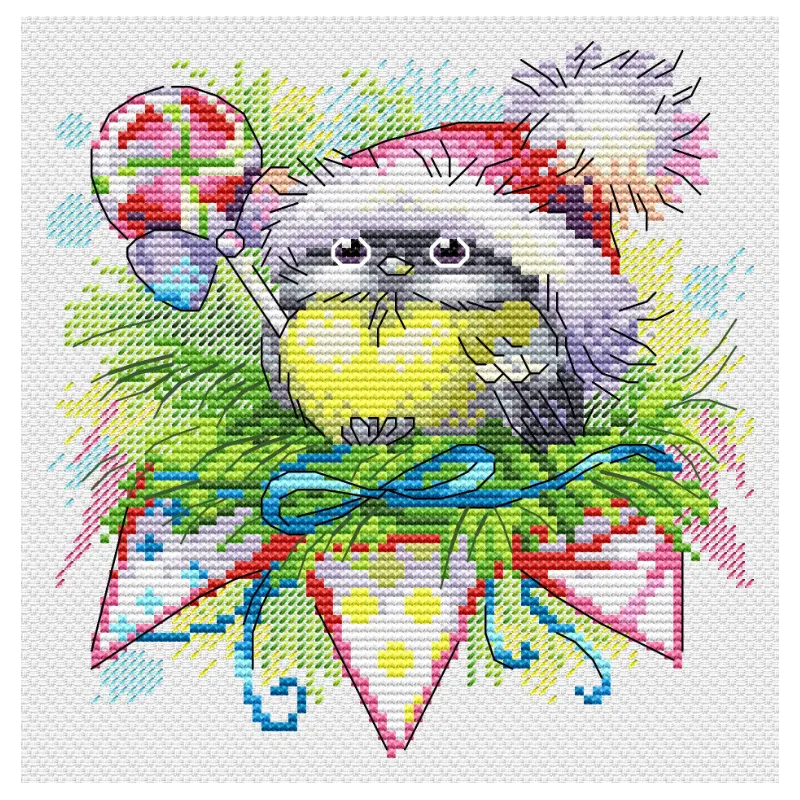 Kit de point de croix "Oiseau d'hiver" 15x14 cm SM-757
