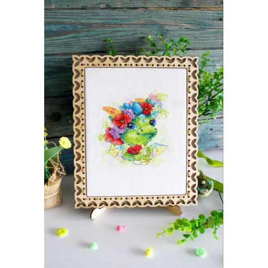 Kreuzstich-Set „Romantischer Drache“ 15x15 cm SM-758
