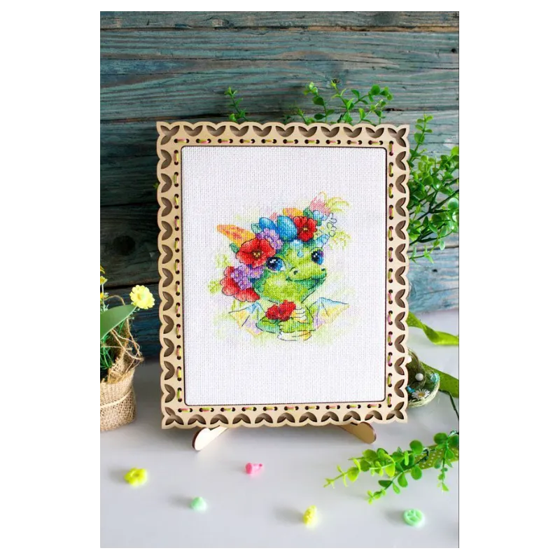 Cross stitch kit "Romantic dragon" 15x15 cm SM-758 (D)